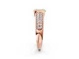 Rose gold Fancy Yellow Emerald Cut Cut Diamond Channel Set Pave Band with Tension Prong Setting_2