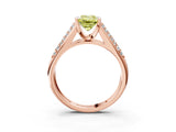 Rose gold Fancy Yellow Emerald Cut Cut Diamond Channel Set Pave Band with Tension Prong Setting_3
