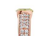 Rose gold Fancy Yellow Emerald Cut Cut Diamond Channel Set Pave Band with Tension Prong Setting_5