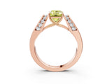 Rose gold Fancy Yellow Emerald Cut Cut Diamond Channel Set Solitaire Ring with Four-Prong Setting_3