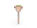 Rose gold Fancy Yellow Emerald Cut Cut Diamond Halo Engagement Ring with Open Split Pavé Band_2