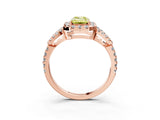 Rose gold Fancy Yellow Emerald Cut Cut Diamond Halo Engagement Ring with Open Split Pavé Band_3