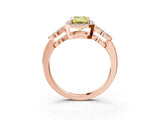 Rose gold Fancy Yellow Emerald Cut Cut Halo Diamond Infinity Band with Four-Prong Setting_3
