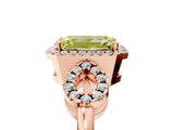 Rose gold Fancy Yellow Emerald Cut Cut Halo Diamond Infinity Band with Four-Prong Setting_5