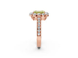 Rose gold Fancy Yellow Emerald Cut Cut Halo Diamond Pavé Engagement Ring with Milgrain Detailing_2