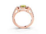 Rose gold Fancy Yellow Emerald Cut Cut Halo Split Shank Prong Set Ring_3
