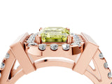 Rose gold Fancy Yellow Emerald Cut Cut Halo Split Shank Prong Set Ring_4