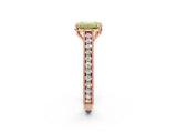 Rose gold Fancy Yellow Emerald Cut Cut Pave Band Milgrain Solitaire Ring_2