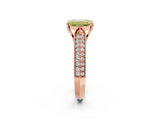 Rose gold Fancy Yellow Emerald Cut Cut Pave Split Shank Engagement Ring with Four-Prong Setting_2