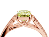 Rose gold Fancy Yellow Emerald Cut Cut Pave Split Shank Engagement Ring with Four-Prong Setting_4