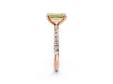 Rose gold Fancy Yellow Emerald Cut Diamond Brilliant Solitaire Ring with Pavé Band and Four-Prong Setting_26