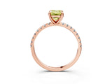 Rose gold Fancy Yellow Emerald Cut Diamond Brilliant Solitaire Ring with Pavé Band and Four-Prong Setting_27