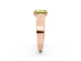 Rose gold Fancy Yellow Emerald Cut Diamond Channel Set Solitaire Ring with Four-Prong Setting_14
