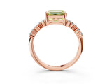 Rose gold Fancy Yellow Emerald Cut Diamond Cluster Pavé Band with Four-Prong Setting_15
