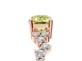 Rose gold Fancy Yellow Emerald Cut Diamond Cluster Pavé Band with Four-Prong Setting_17