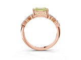 Rose gold Fancy Yellow Emerald Cut Diamond Cluster Pavé Band with Four-Prong Setting_6
