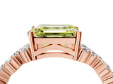 Rose gold Fancy Yellow Emerald Cut Diamond Cluster Pavé Band with Four-Prong Setting_7