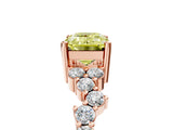Rose gold Fancy Yellow Emerald Cut Diamond Cluster Pavé Band with Four-Prong Setting_8