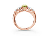 Rose gold Fancy Yellow Emerald  Cut Diamond Cluster Ring with Round Accent Stones and Prong Setting on a Classic Band_51