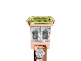 Rose gold Fancy Yellow Emerald Cut Diamond Engagement Ring with Baguette Side Stones and Channel Set Band_24