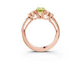 Rose gold Fancy Yellow Emerald  Cut Diamond Engagement Ring with Bezel Set Round Side Stones and Prong Setting_52
