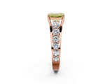 Rose gold Fancy Yellow Emerald  Cut Diamond Engagement Ring with Pavé Band and Four-Prong Setting_5