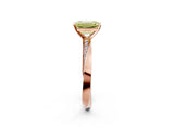 Rose gold Fancy Yellow Emerald Cut Diamond Engagement Ring with Side Stone Accents and Four-Prong Setting_14
