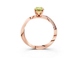 Rose gold Fancy Yellow Emerald Cut Diamond Engagement Ring with Side Stone Accents and Four-Prong Setting_15