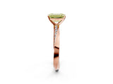 Rose gold Fancy Yellow Emerald Cut Diamond Engagement Ring with Side Stone Accents and Four-Prong Setting_74