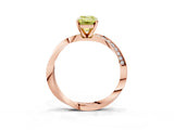 Rose gold Fancy Yellow Emerald Cut Diamond Engagement Ring with Side Stone Accents and Four-Prong Setting_75