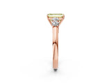 Rose gold Fancy Yellow Emerald  Cut Diamond Five-Stone Prong Set White Gold Ring_34