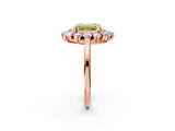 Rose gold Fancy Yellow Emerald Cut Diamond Floral Double Halo Engagement Ring with Prong Setting_26