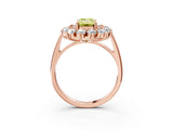 Rose gold Fancy Yellow Emerald Cut Diamond Floral Double Halo Engagement Ring with Prong Setting_27