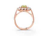 Rose gold Fancy Yellow Emerald Cut Diamond Floral Double Halo Engagement Ring with Prong Setting_75