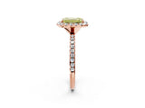 Rose gold Fancy Yellow Emerald  Cut Diamond Floral Halo Engagement Ring with Pavé Band and Prong Setting_39
