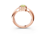 Rose gold Fancy Yellow Emerald  Cut Diamond Halo Engagement Ring with Split Shank and Four-Prong Setting_127