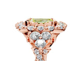 Rose gold Fancy Yellow Emerald Cut Diamond Halo Ring with Pavé Band and Four-Prong Setting_46