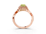 Rose gold Fancy Yellow Emerald Cut Diamond Halo Ring with Vintage Split Shank and Four-Prong Setting_40