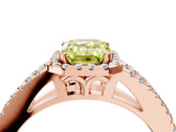 Rose gold Fancy Yellow Emerald Cut Diamond Halo Split Shank Engagement Ring_43