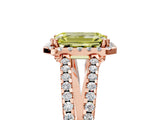 Rose gold Fancy Yellow Emerald Cut Diamond Halo Split Shank Engagement Ring_44