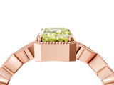 Rose gold Fancy Yellow Emerald  Cut Diamond Milgrain Marquise Band with Prong Setting_7