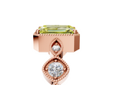 Rose gold Fancy Yellow Emerald  Cut Diamond Milgrain Marquise Band with Prong Setting_8