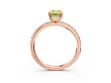 Rose gold Fancy Yellow Emerald  Cut Diamond Pavé Band Ring with Four-Prong Setting_27