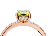Rose gold Fancy Yellow Emerald  Cut Diamond Pavé Band Ring with Four-Prong Setting_28