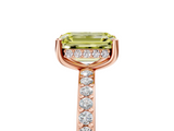 Rose gold Fancy Yellow Emerald  Cut Diamond Pavé Band Ring with Four-Prong Setting_29