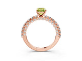 Rose gold Fancy Yellow Emerald Cut Diamond Pavé Band Solitaire Ring with Prong Setting_78