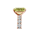 Rose gold Fancy Yellow Emerald Cut Diamond Pavé Band Solitaire Ring with Prong Setting_80