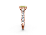 Rose gold Fancy Yellow Emerald  Cut Diamond Pavé Band Solitaire with Four-Prong Setting_5