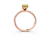 Rose gold Fancy Yellow Emerald  Cut Diamond Pavé Band Solitaire with Four-Prong Setting_6