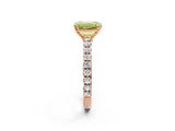 Rose gold Fancy Yellow Emerald Cut Diamond Pavé Solitaire Engagement Ring with Four-Prong Setting_72